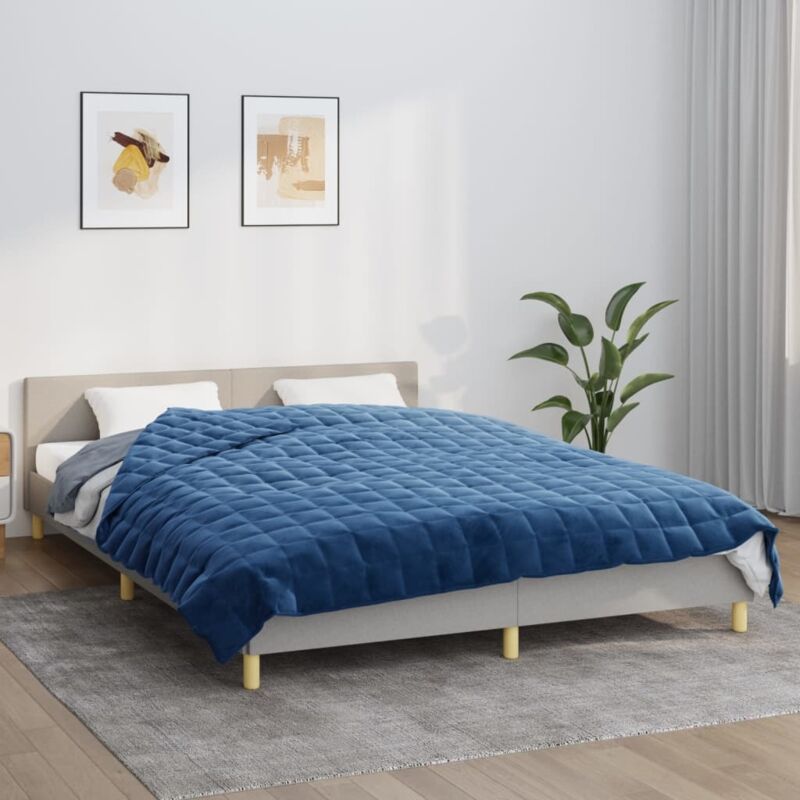 Gewichtsdecke Blau 220x235 Cm 15 Kg Stoff - Vidaxl