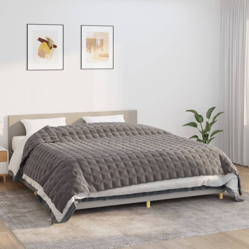 Vidaxl Gewichtsdecke Grau 220x260 Cm 15 Kg Stoff