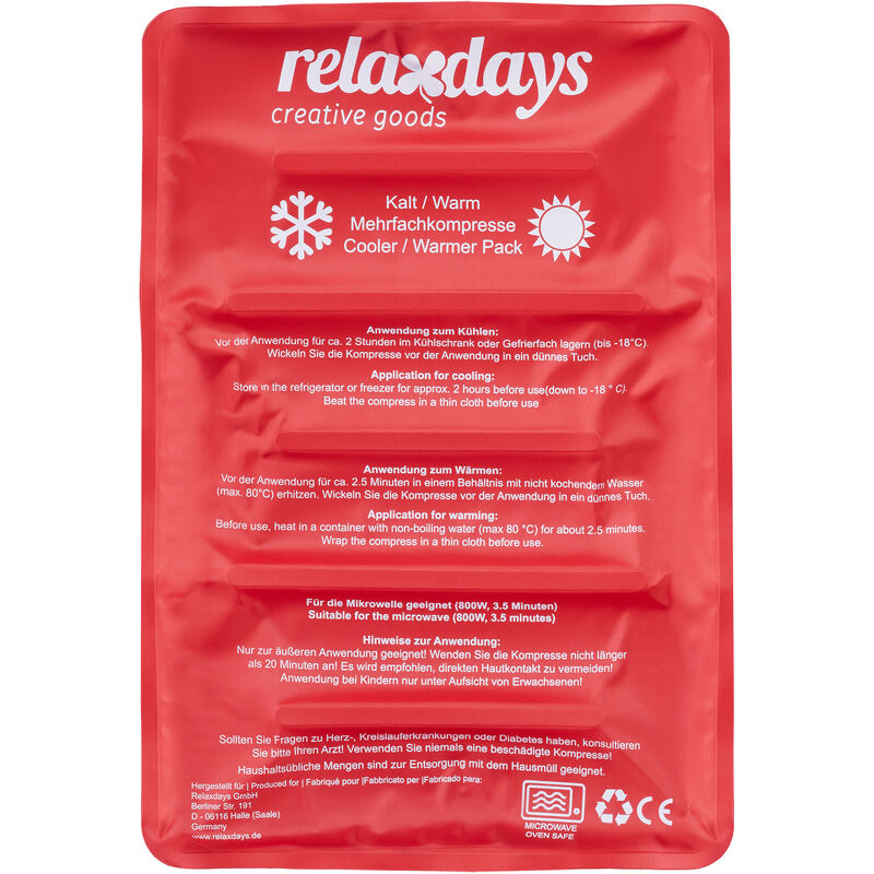 Relaxdays Ghiaccio Gel Termico, Terapia Caldo Freddo, 25x36 Cm, Cus...