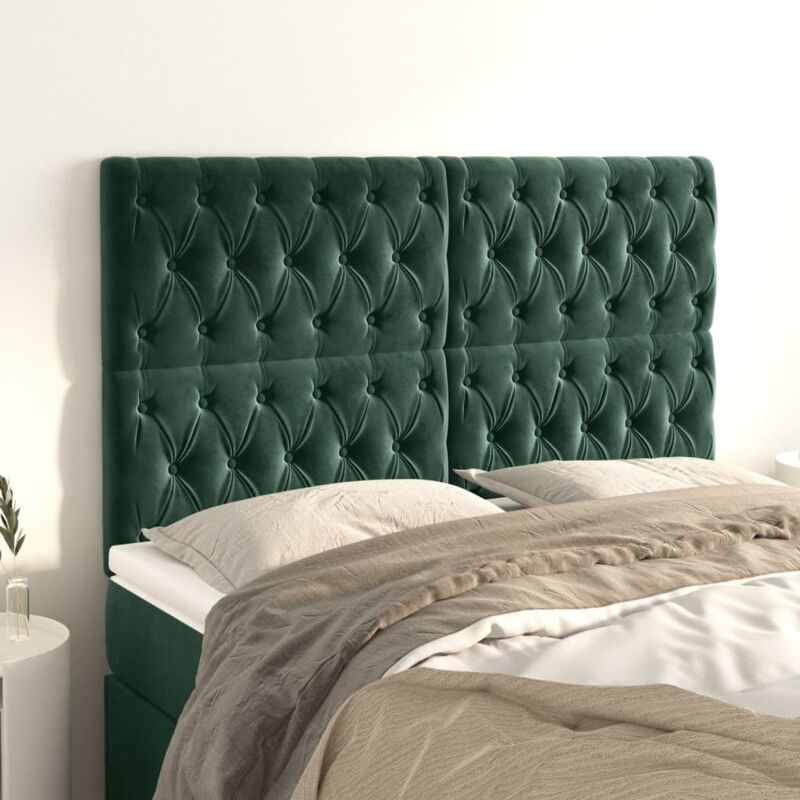 Kopfteile 4 Stk. Dunkelgrün 80x7x78/88 Cm Samt Vidaxl