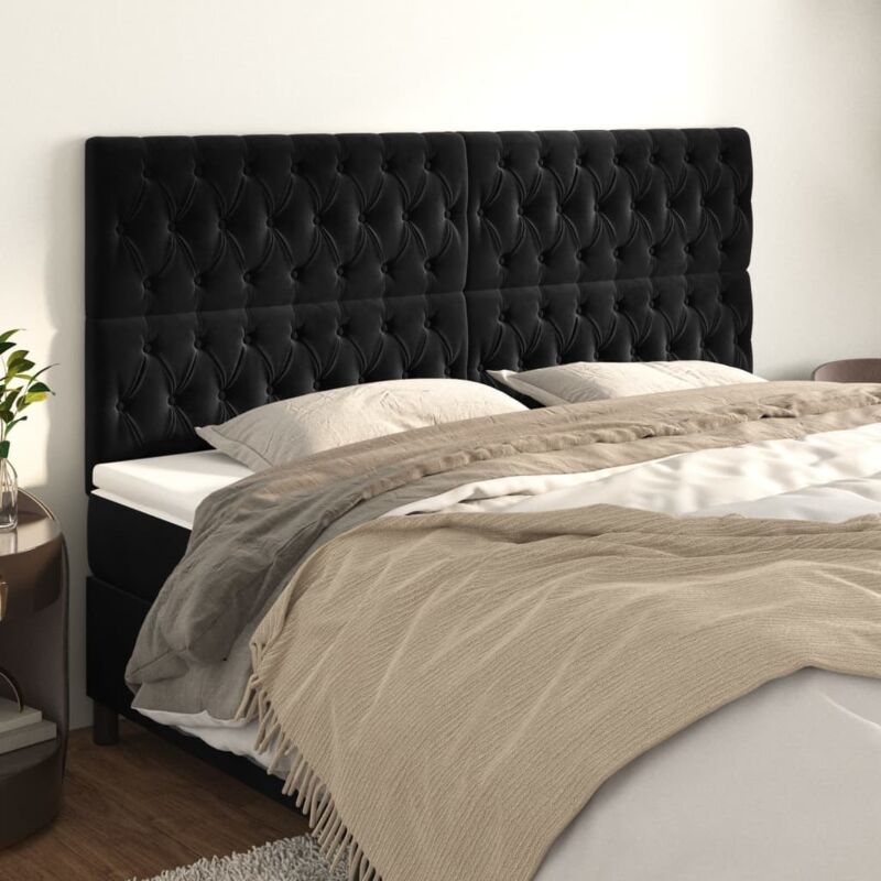 Kopfteile 4 Stk. Schwarz 90x7x78/88 Cm Samt Vidaxl