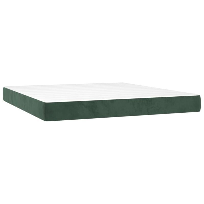 Vidaxl Materasso A Molle Verde Scuro 180x200x20 Cm In Velluto