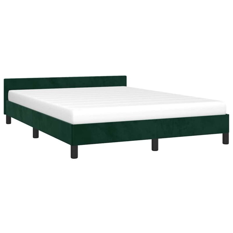 Bettgestell Ohne Matratze Dunkelgrün 140x190 Cm Samt Vidaxl