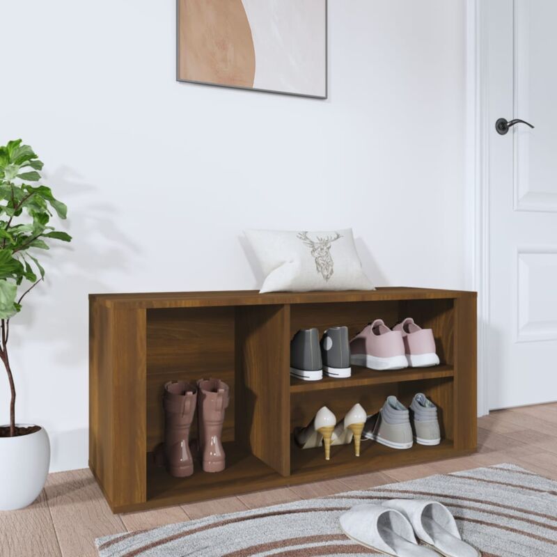 Schuhregal Braun Eichen-optik 100x35x45 Cm Holzwerkstoff Vidaxl