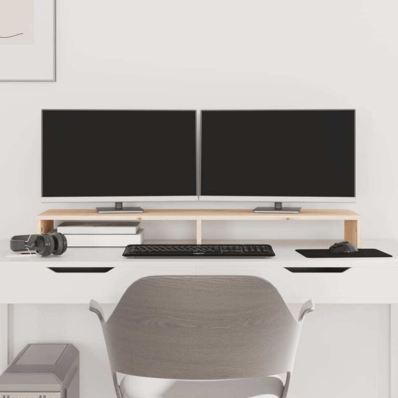 Monitor Stand 100x27x10 Cm Solid Wood Pine Vidaxl