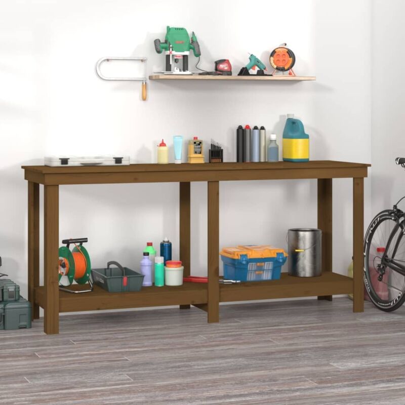 Vidaxl - Work Bench Honey Brown 180x50x80 Cm Solid Wood Pine