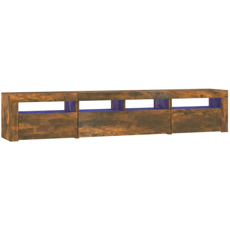 Vidaxl Tv-schrank Mit Led-leuchten Räuchereiche 210x35x40 Cm
