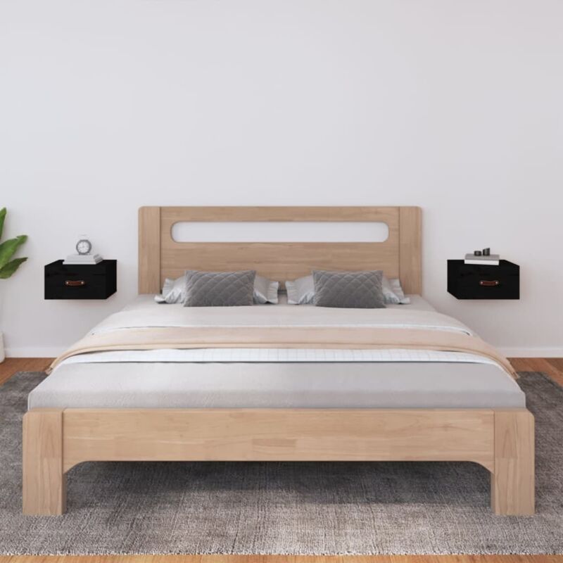 Wand-nachttische 2 Stk. Schwarz 40x29, 5x22 Cm Vidaxl