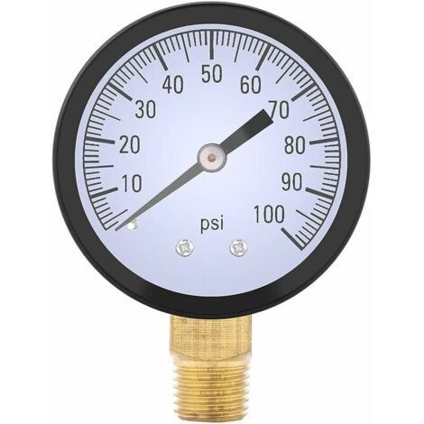 0-100PSI 1/4" BSPT filetage Manomètre de pression pour Eau Huile Air, Manomètre de haute précision,