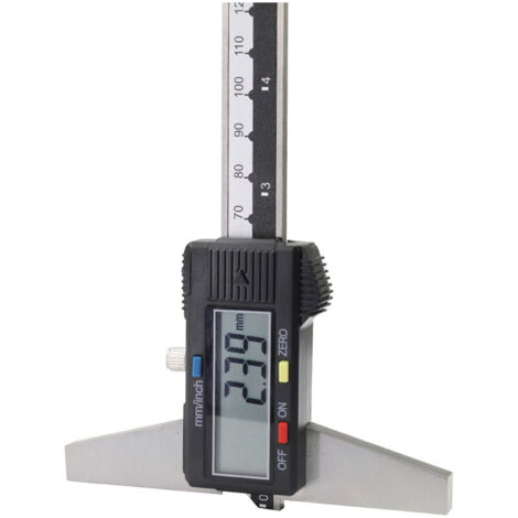 0-150mm Digital Depth Gauge，High Precision 0.01mm Stainless Steel Digital Caliper with mm/inch Measuring System，One Piece，Fonepro，