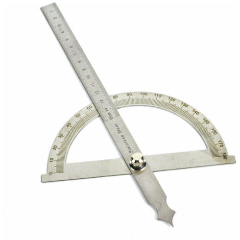 0-180 Degrés Rapport D'angle à Tête Ronde, Multifonctionnel En Acier Inoxydable Protractor Angle