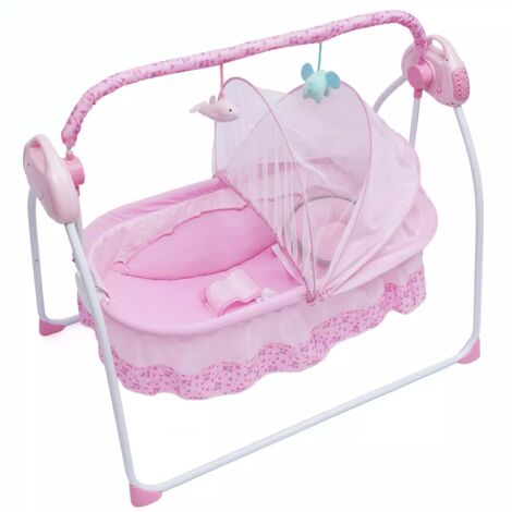 0-25Kg Electric Baby Crib Cradle Music Infant Auto-Swing Bed Rocker 5-Speed Adjustable