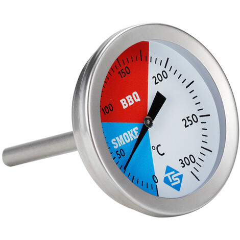 0-300 °C Ofenthermometer Edelstahl-Kreisthermometer Zeigerthermometer Geeignet für Grillofen usw. TS-BX50 - Silber