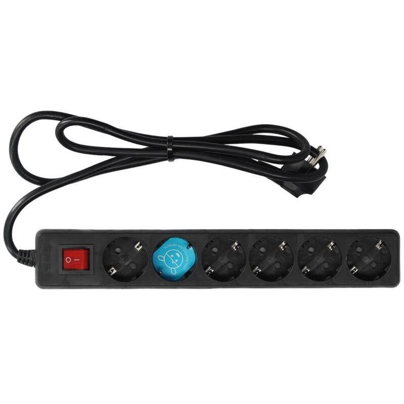 

Base con interruptor y cable negro 6 tomas 1,5 metros ( 0000031) - GSC