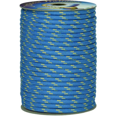 001001829 Treccia corit azzurra, 12 mm - 150 mt, Corda intrecciata multiuso resistente ai raggi U.V. e all'abrasione, per attività all'aperto, giardino, mare, guinzagli e fai da te, rottura 1.540 kg