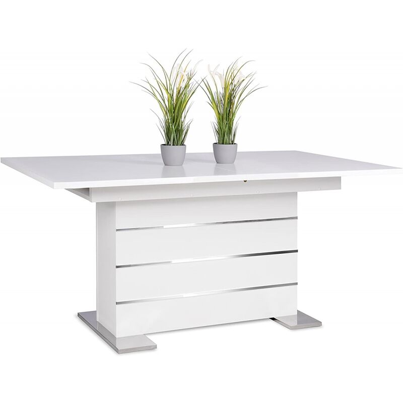 001639 Mantova Weiß Esszimmertisch Esstisch Tisch Auszugtisch ca. 160 cm ausziehbar auf 200 cm-'SW11276'