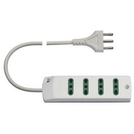 00404.C.B Enchufe múltiple 4P17/11+ S17 Blanco
