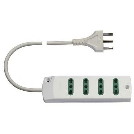 POWERGLOBE multiprise design port USB, blanc/vert, 230V/50Hz 16 A