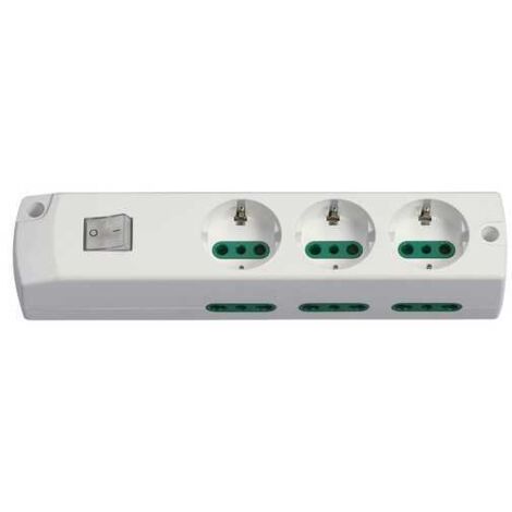 00437.Nc.B Enchufe múltiple 3P30+6P17/11+Int. Blanco