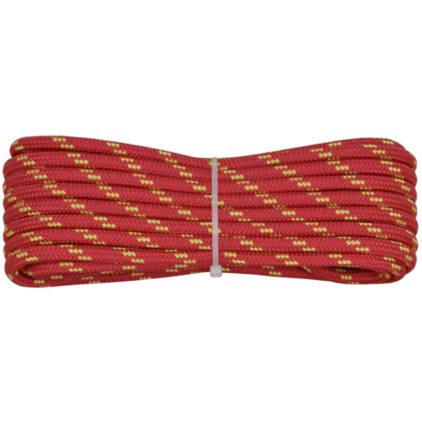 006006527 Treccia corit rossa, 10 mm - 10 mt, Corda intrecciata multiuso resistente ai raggi U.V. e all'abrasione, per attività all'aperto, giardino, mare, guinzagli e fai da te, rottura 1050 kg