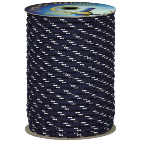 006009115 Treccia corit blu, 8 mm - 30 mt, Corda intrecciata multiuso resistente ai raggi U.V. e all'abrasione, per attività all'aperto, giardino, mare, guinzagli e fai da te, rottura 700 kg