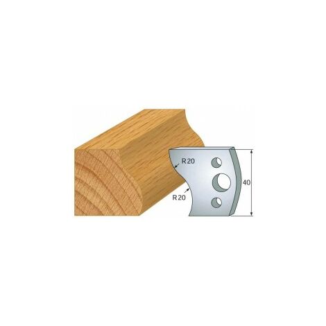 009 : jeu de 2 fers 40 mm doucine pour porte outils 40 et 50 mm