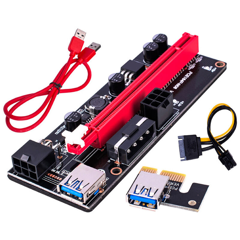 

009S USB 3.0 Tarjeta grafica PCI-E Cable de extension Cable adaptador Cable de extension PCIE Tarjeta adaptadora, rojo