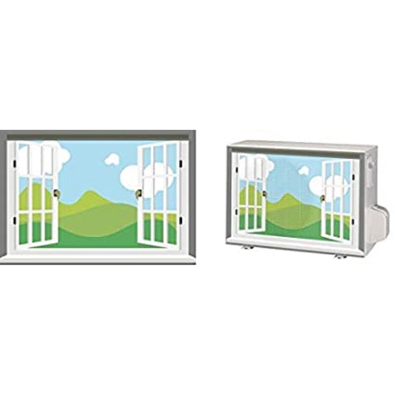 Image of 012 Cover copertura per climatizzatore unita esterna 80x60cm - con microfori brevettata - mod. finestra