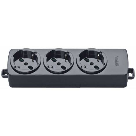 01287.NC Enchufe múltiple 3 universal negro
