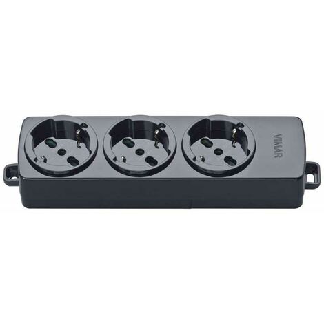 01287.NC Prise Multiple 3 Universelle Noir