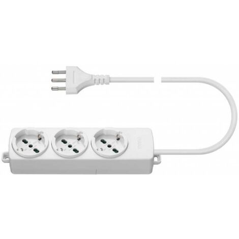 01290.CC.B Enchufe múltiple 3Universal + Cable Marfil