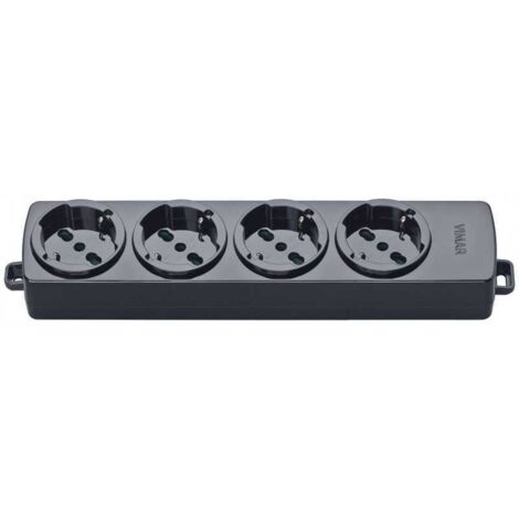 01291.NC Enchufe múltiple 4Universal Negro