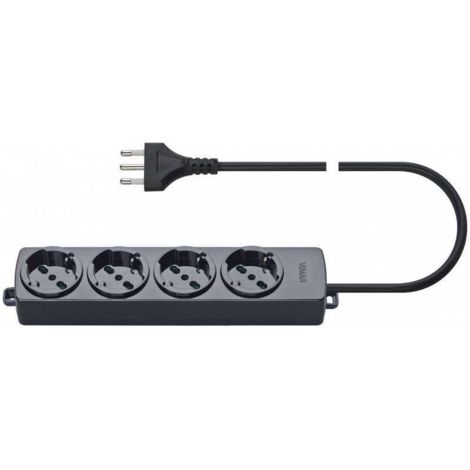 01292.CC Enchufe múltiple 4Universal + Cable negro