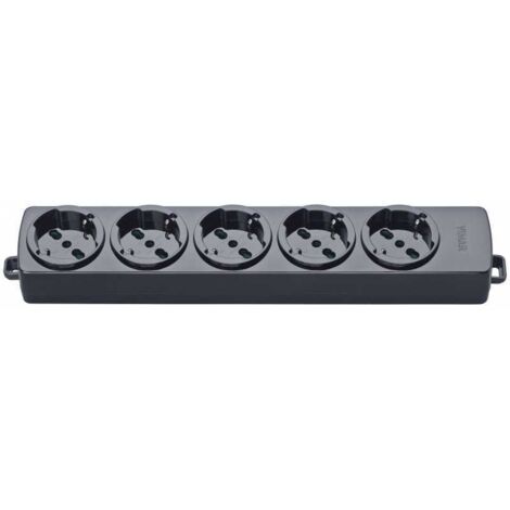 01293.NC Enchufe múltiple 5Universal Negro