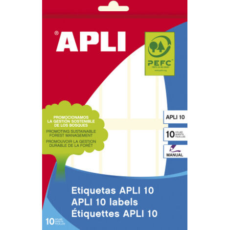 01643 etiqueta autoadhesiva Rectángulo Permanente Blanco 100 pieza(s)