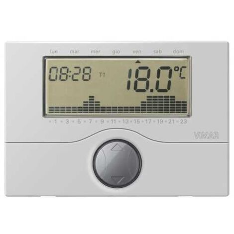 01910.20 Termostato programable de batería para pared Plateado