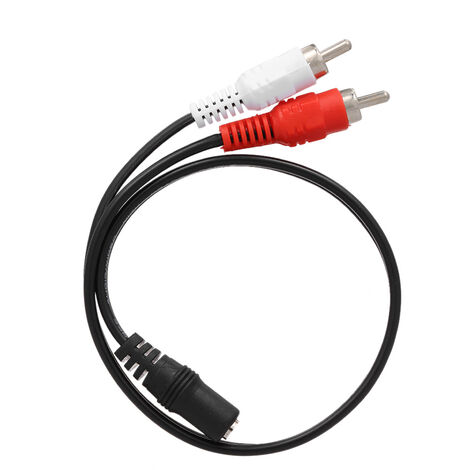 0.25 Metre Rca Audio Cable 3.5Mm Femelle A 2 Rca Male Stereo Adaptateur Y Cable Pour Hdtv Casque Amplificateur, Le Noir