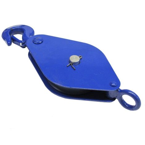 0.25 Ton 75MM London Pattern Pulley Block With Safety Hook - 12MM Wire Rope Safety Lifting Tested