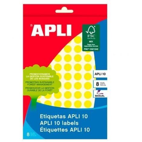 02730 etiqueta autoadhesiva Alrededor Permanente Amarillo 1008 pieza(s)