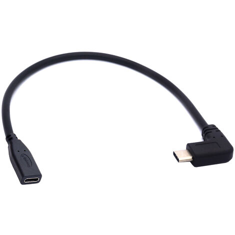 0,3 MèTre RéVersible Type C USB 3.1 90 DegréS Mâle à USB-C Extension Câble de DonnéEs Rallonge Cordon