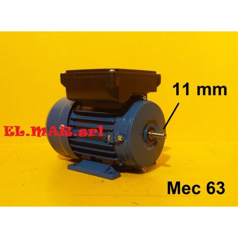 0,35 HP 0,25 KW Mec 63 2800 Giri Motore Elettrico Monofase 2 Poli B3 con piedini - Interruttore Luminoso