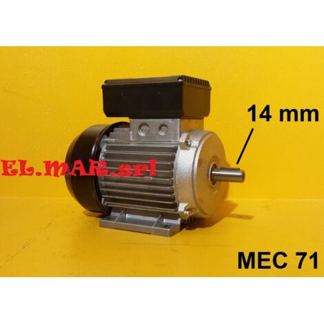 0,35 HP 0,25 KW Mec 71 900 Giri Motore Elettrico Monofase 6 Poli  Senza Accessori - B3 con piedini