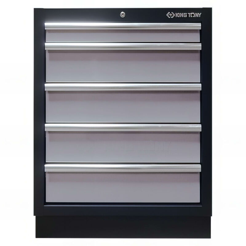 King Tony - Meuble bas vide gris - 5 tiroirs - 680 x 910 x 460 mm