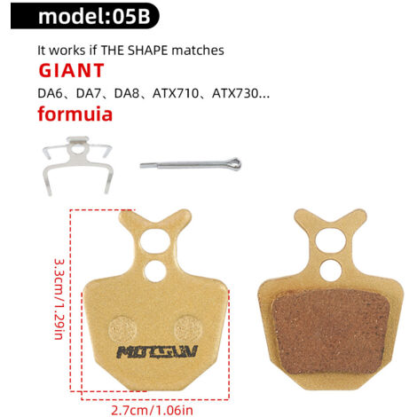 05B tout métal à base de cuivre Plaquettes de frein pour vélo BB5, plaquettes de frein à disque entièrement métalliques à base de cuivre, plaquettes de frein à disque hydrauliques et accessoires.