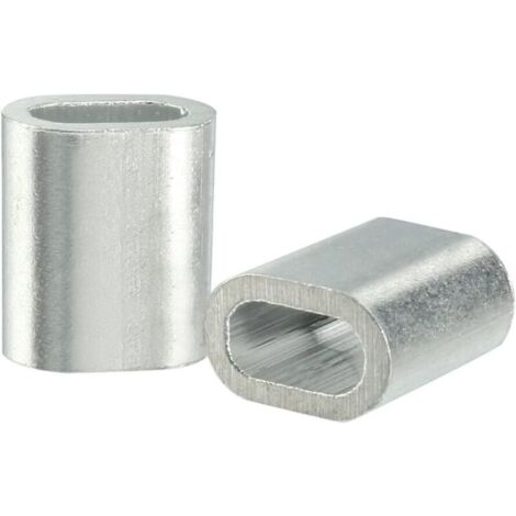 0.5mm De forme ovale en aluminium câble Cable Clips Manchons Boucles sertissage