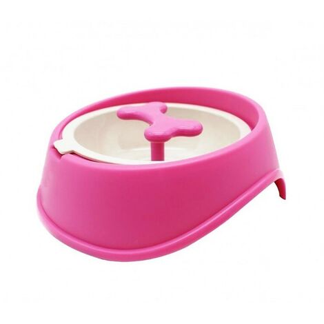 060360 Gamelle original pour chiens chats anti-asphyxie, meilleur digestion 15cm  Couleur: Rose