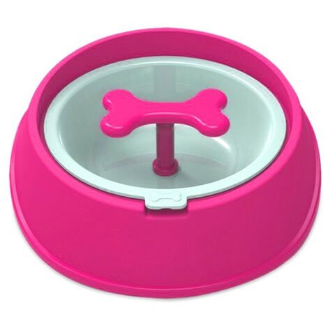 060377 Cuenco original para perros gatos anti-asfixia y mejor digestión 15cm  Color: Rosa