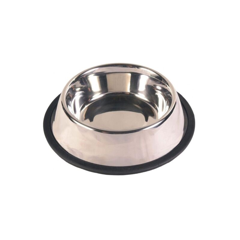 

Comedero Acero Inox, Anillo Caucho, 0.45 l, ø14 cm - Trixie