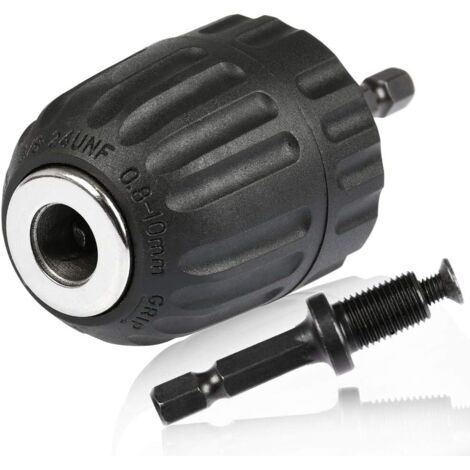 0,8-10 mm Schnellspannbohrfutter, 3/8"-24UNF Schnellspannfutter, Schnellspannbohrfutterhalter Sechskantschaftfutter mit Innensechskanthalter 1/4" Bohrfutter Bohrzubehör