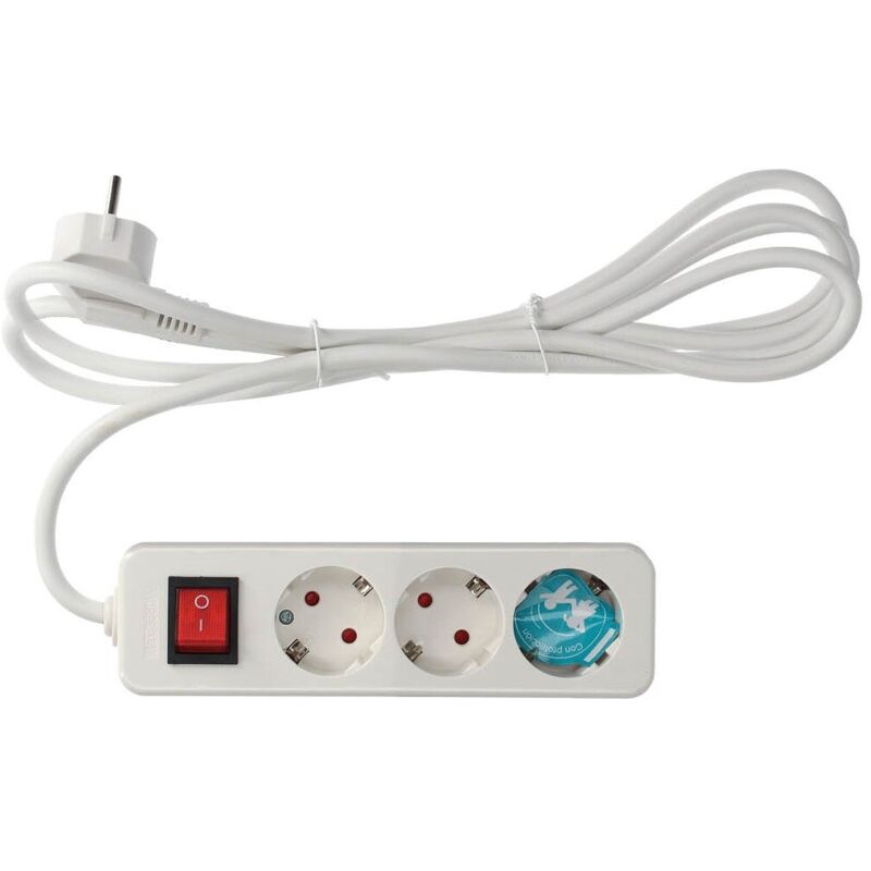 

Base múltiple serie Mega con interruptor 3 tomas 1,5 metros ( 0800211) (Blíster) - GSC